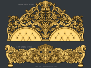 BED 019 | STL – 3D model for CNC