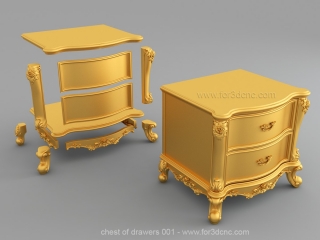 CHEST OF DRAWERS 001| STL – 3D model for CNC