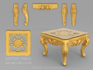 TABLE 020 | STL – 3D model for CNC