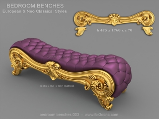 BEDROOM BENCHES 003 | STL – 3D model for CNC