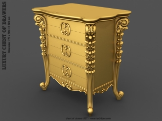 CHEST OF DRAWERS 007  | STL – 3D model for CNC