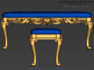 BEDROOM BENCHES 016 | STL – 3D model for CNC