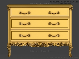 CHEST OF DRAWERS 011 | STL – 3D model for CNC