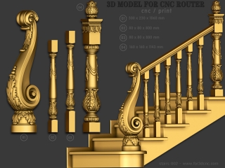 STAIRS 002 | STL – 3D model for CNC