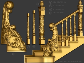 STAIRS 009 | STL – 3D model for CNC