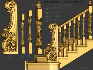 STAIRS 012 | STL – 3D model for CNC