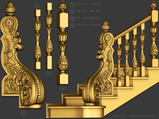 STAIRS 013 | STL – 3D model for CNC