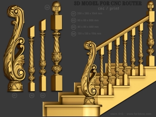 STAIRS 015 | STL – 3D model for CNC