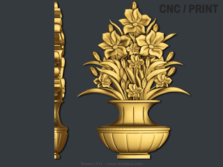 FLOWERS 010 | STL – 3D model for CNC