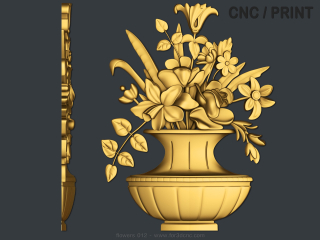 FLOWERS 012 | STL – 3D model for CNC
