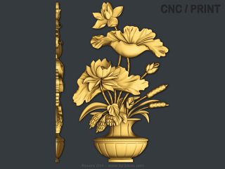 FLOWERS 014 | STL – 3D model for CNC
